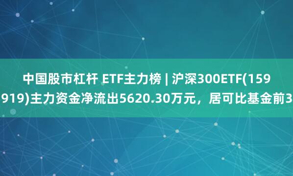 中国股市杠杆 ETF主力榜 | 沪深300ETF(159919)主力资金净流出5620.30万元，居可比基金前3