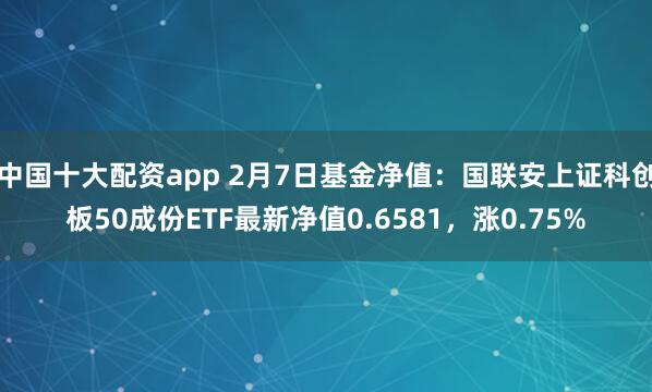 中国十大配资app 2月7日基金净值：国联安上证科创板50成份ETF最新净值0.6581，涨0.75%